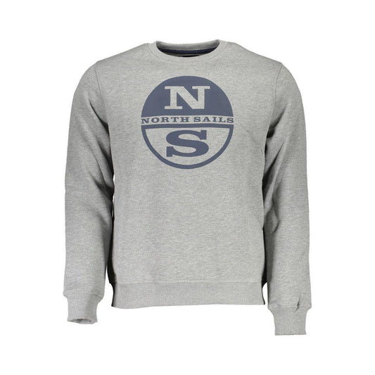 North Sails Gray Cotton Men Sweater NO-16230-L
