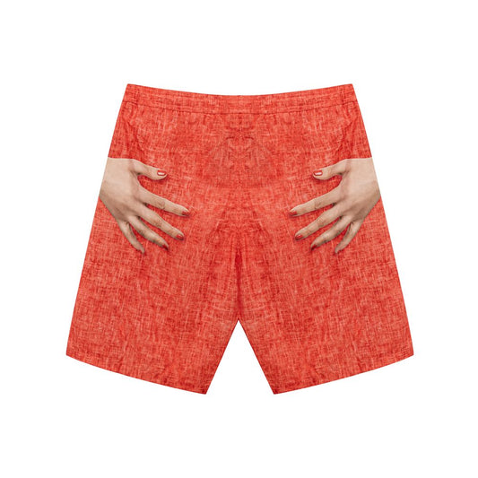 Isaia Red Polyester Swim Short IS-9197665-XL