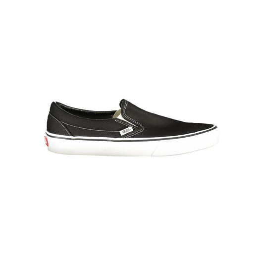 Vans Black Polyester Men Sneaker slip-on with contrasting details, perfect for skateboarding and casual outings.