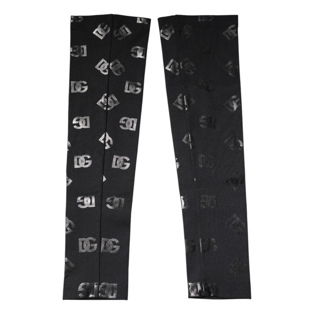 Dolce & Gabbana Black DG Logo Monogram Wool Stretch Arm Sleeves SCS2262