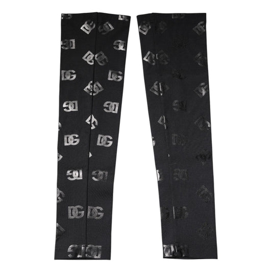 Dolce & Gabbana Black DG Logo Monogram Wool Stretch Arm Sleeves SCS2262