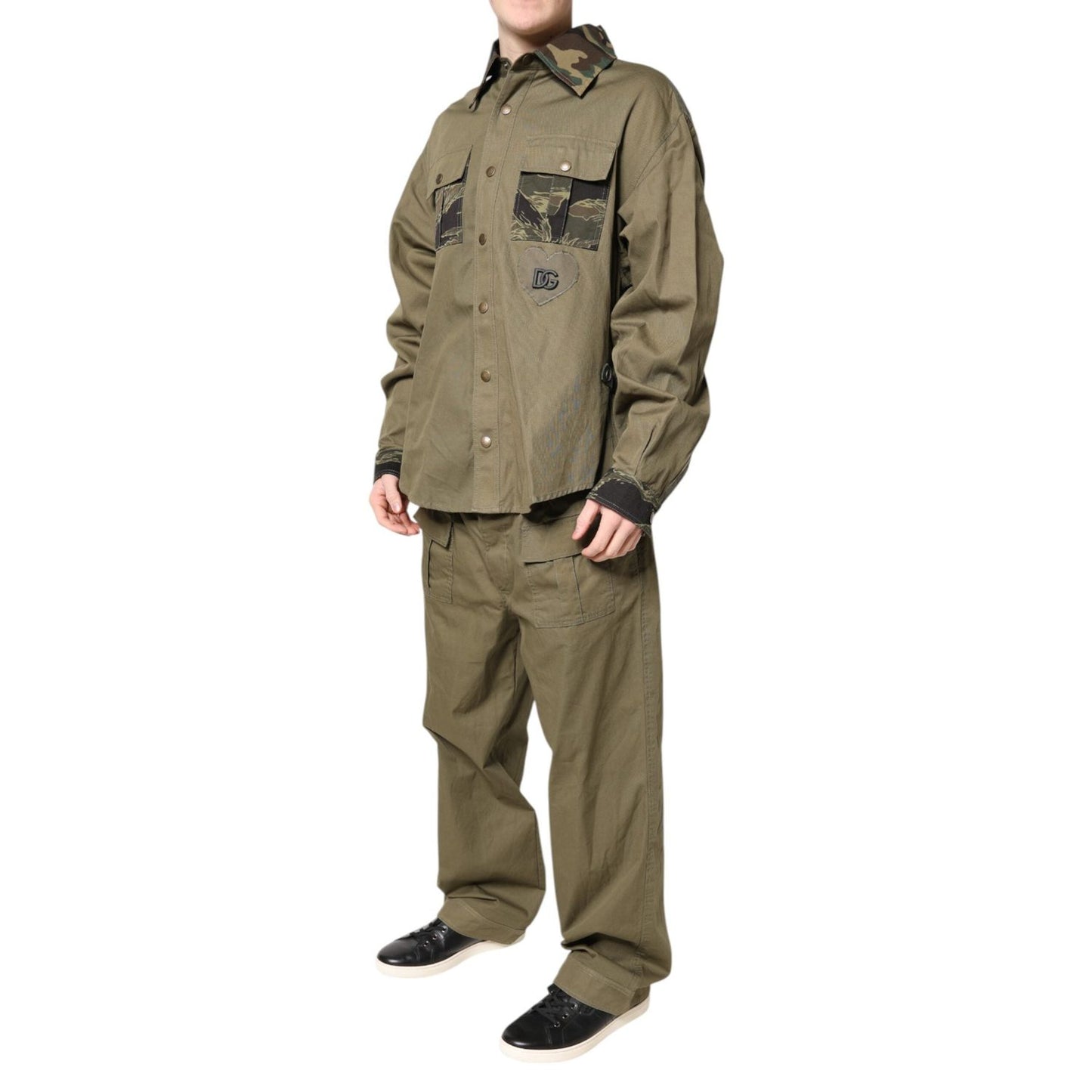 Dolce & Gabbana Brown Cotton Stretch Shirt Pants Casual Set PAN75554-52