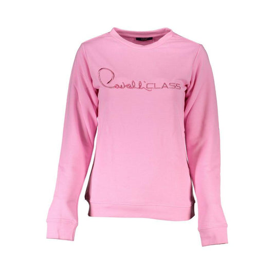 Cavalli Class Pink Cotton Sweater CA-26821-XS