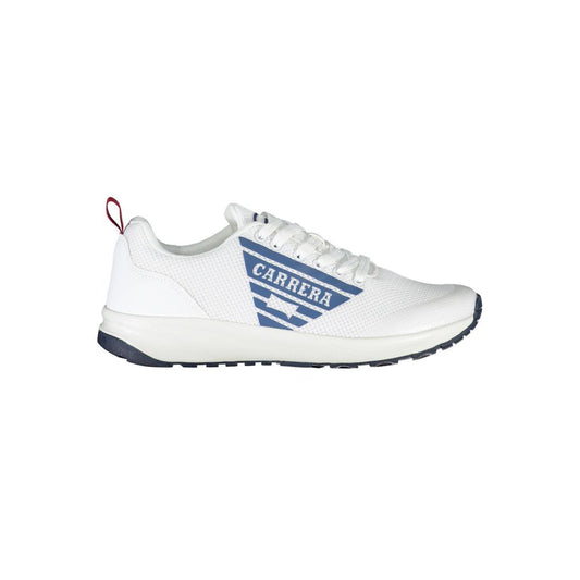 Carrera White Eco Leather Men Sneaker featuring dynamic design with contrasting details and Carrera logo.