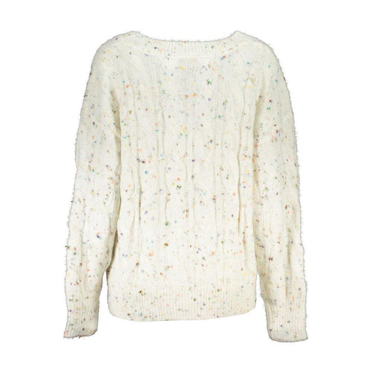 Desigual Chic Contrast V-Neck Sweater with Logo Detail DE-24884-M