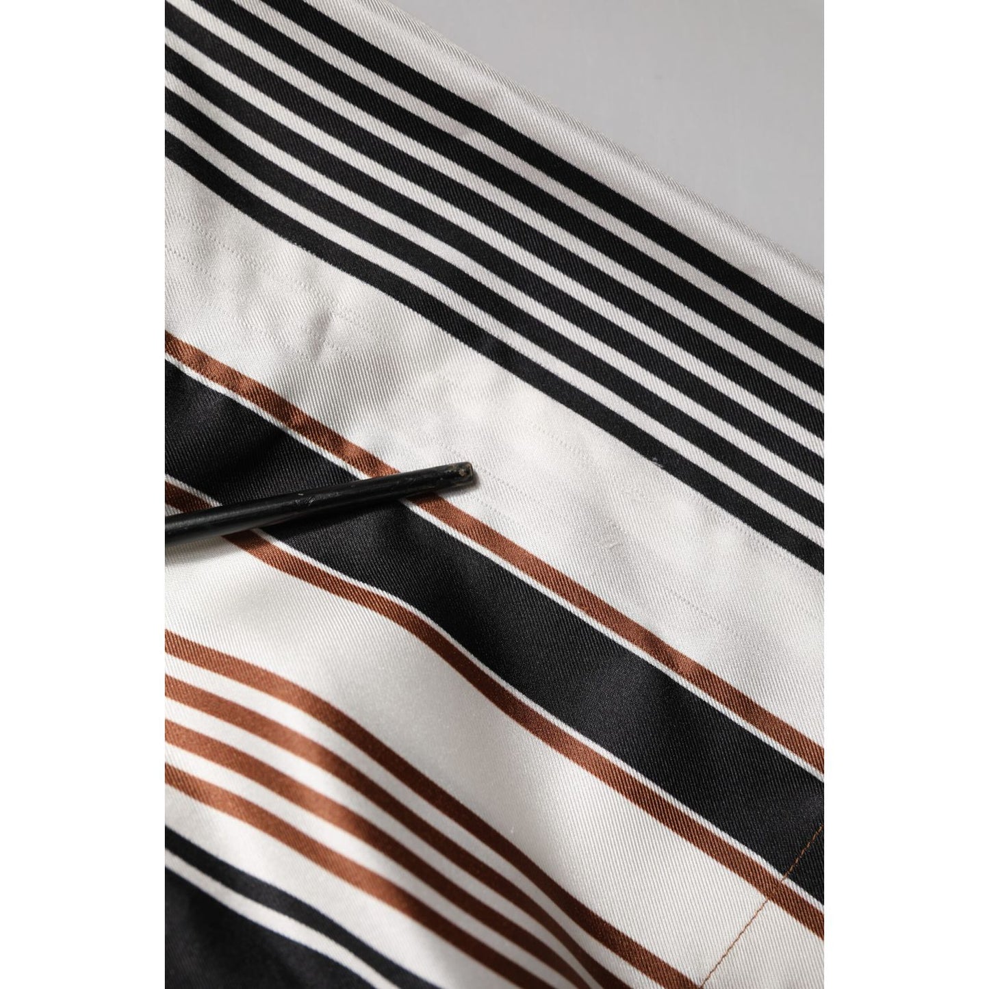 Dolce & Gabbana Multicolor Striped Silk Short Sleeves Shirt