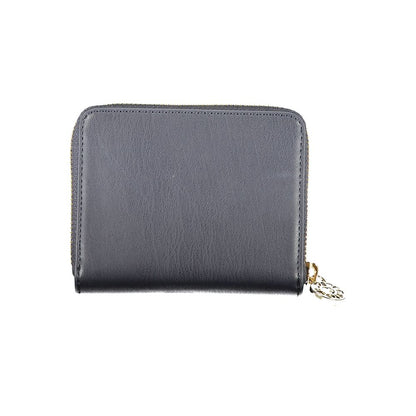 Tommy Hilfiger Blue Polyethylene Wallet with two compartments, coin purse, card spaces, external pocket, contrasting details, zip closure.