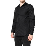 Emporio Armani Black Cotton Long Sleeves Men Formal Dress Shirt TSH87834-41
