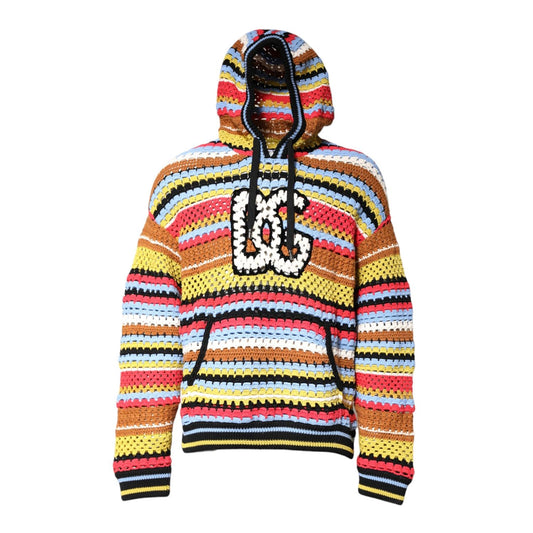 Dolce & Gabbana Multicolor Cotton Hooded Pullover Sweater TSH90258-50