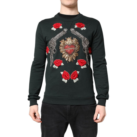 Dolce & Gabbana Black Sequined Embellished Pullover Sweater TSH90308-44