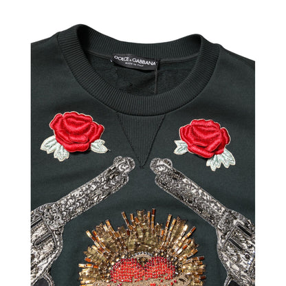 Dolce & Gabbana Black Sequined Embellished Pullover Sweater
