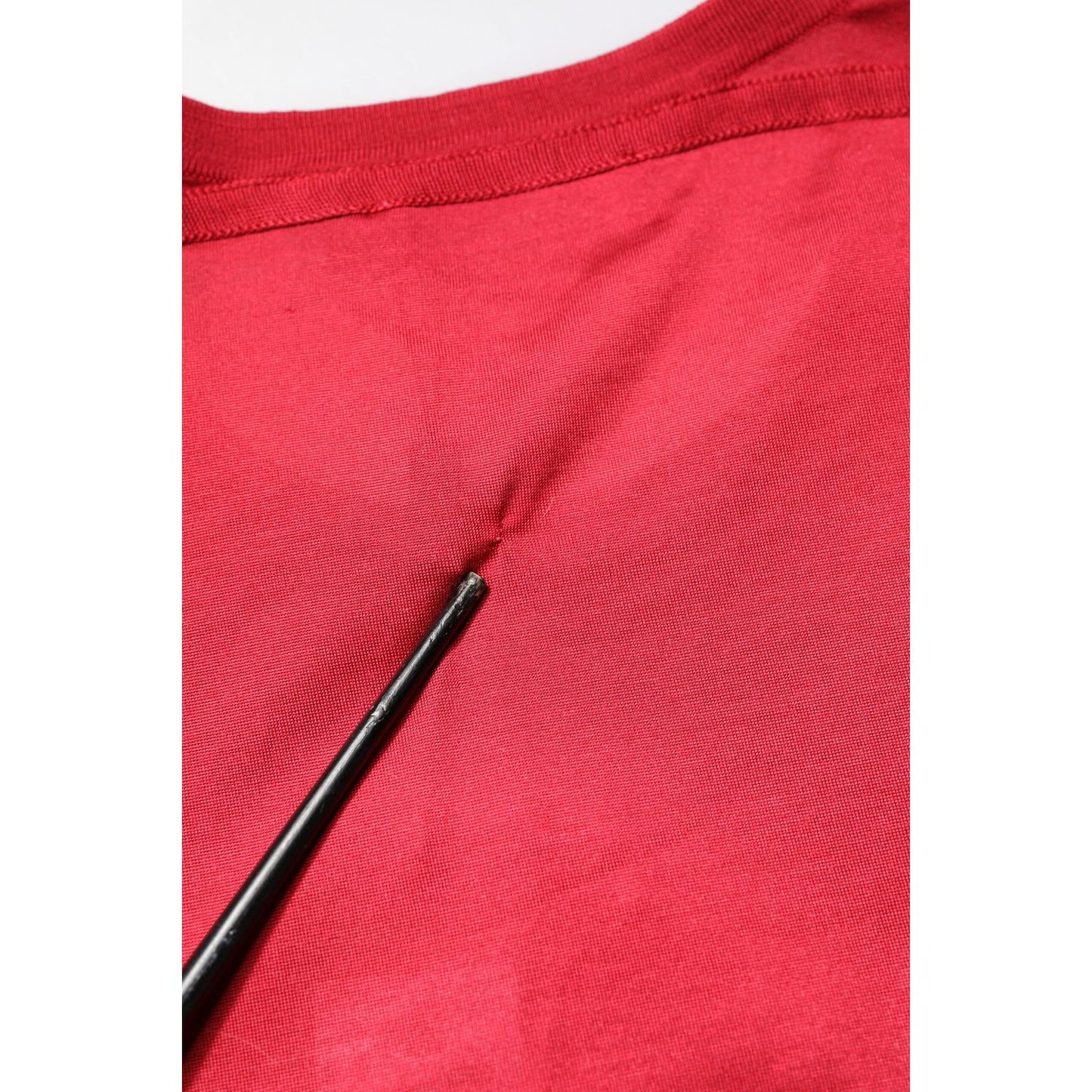 Dolce & Gabbana Red Silk DG Crown Logo Short Sleeve T-shirt