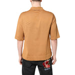Dolce & Gabbana Brown Floral Collared Short Sleeve T-shirt TSH90329-48