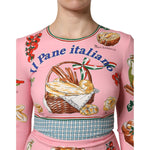 Dolce & Gabbana Pink Pastry Print Bodycon Sheath Midi Dress DR81696-38