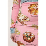 Dolce & Gabbana Pink Pastry Print Bodycon Sheath Midi Dress DR81696-38