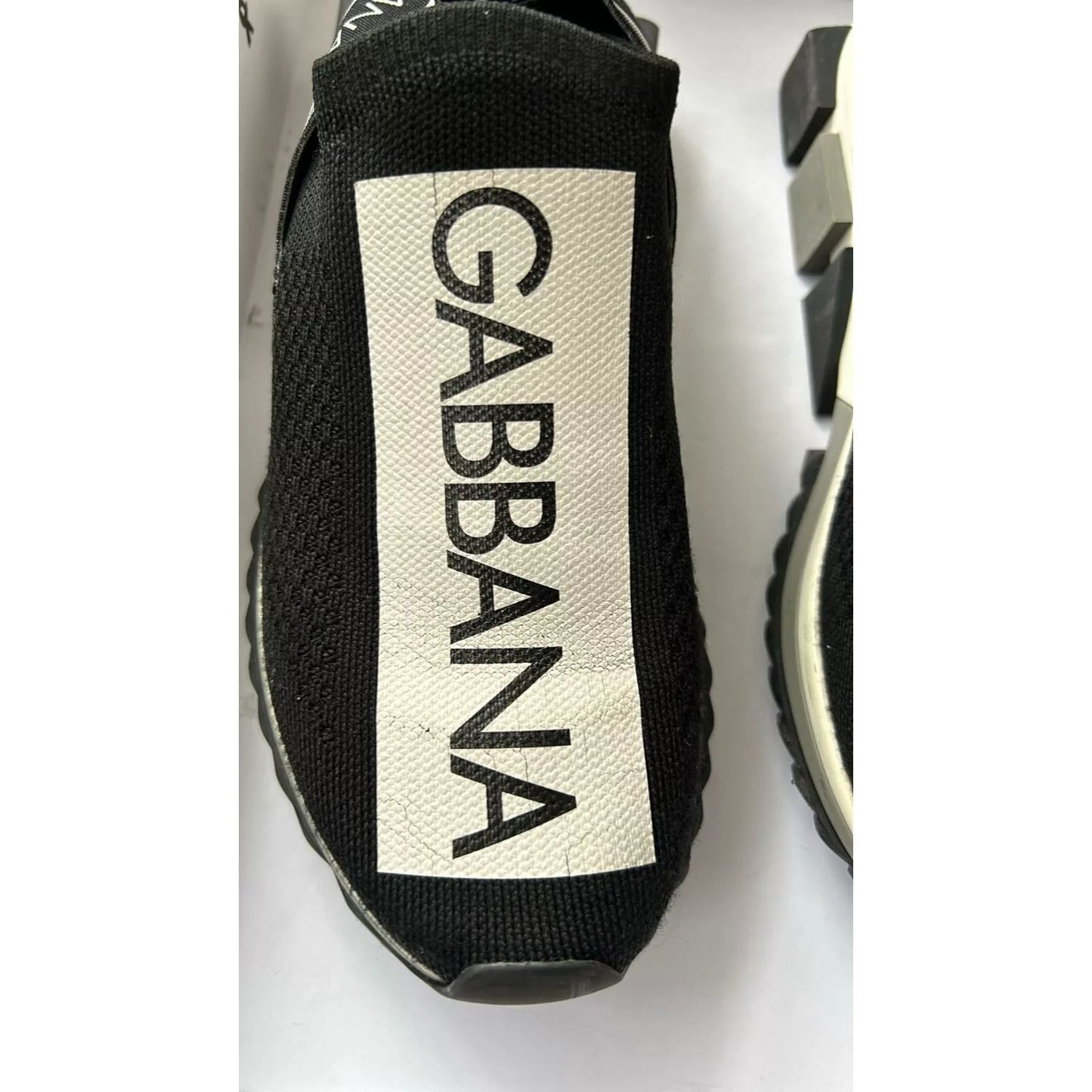Dolce & Gabbana Black White Slip On Sorrento Sneakers Shoes