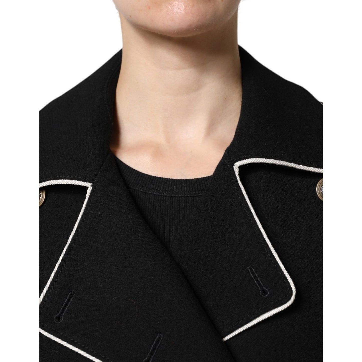 Dolce & Gabbana Black Wool Double Breasted Blazer Jacket