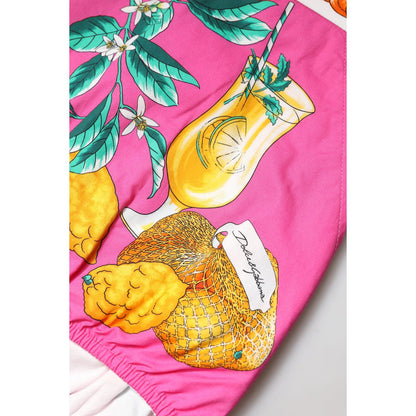 Dolce & Gabbana Pink Printed High Waist Hot Pants Shorts