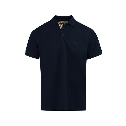 Burberry Navy Blue Cotton Collared Polo Shirt