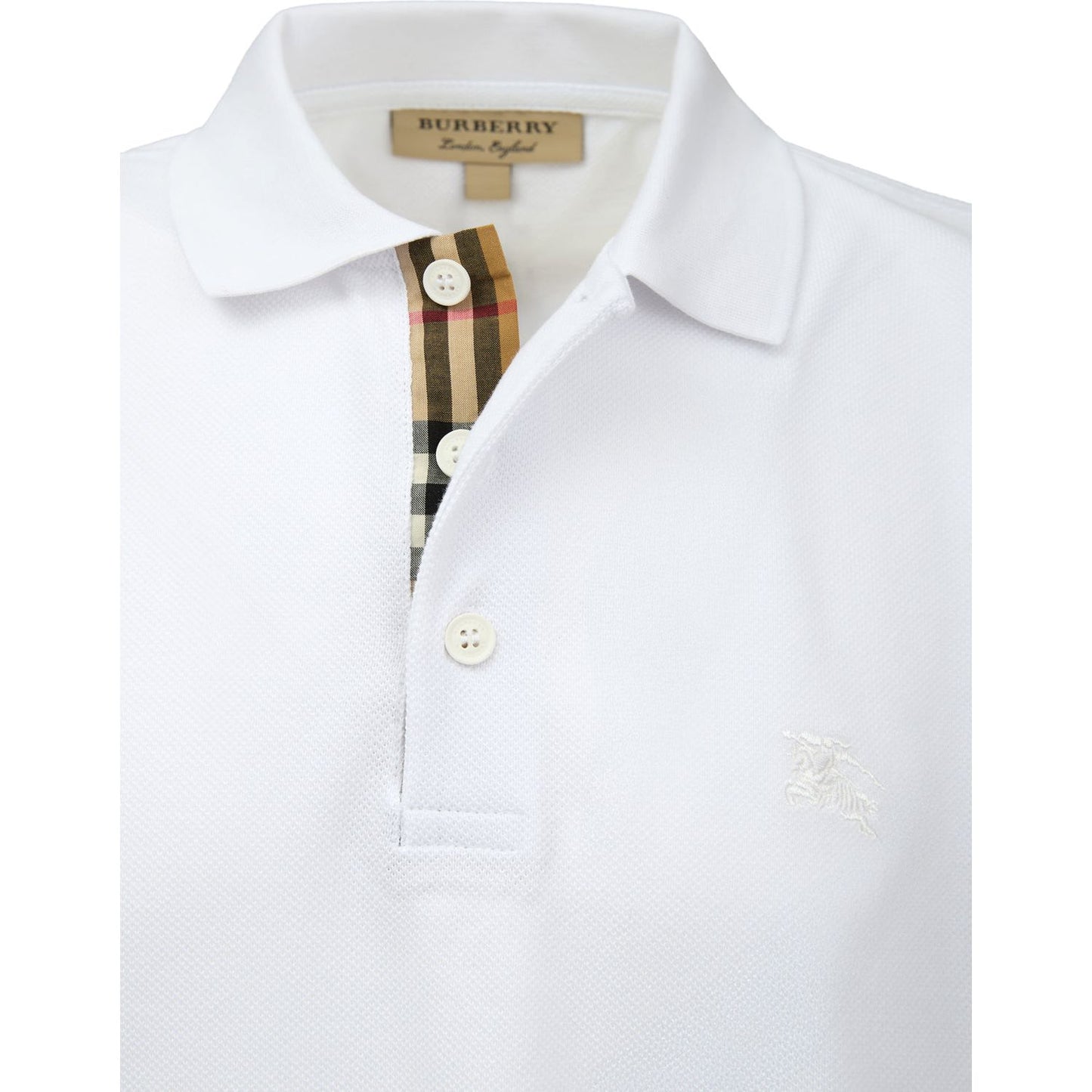 Burberry White Cotton Collared Polo Shirt BU80009191001