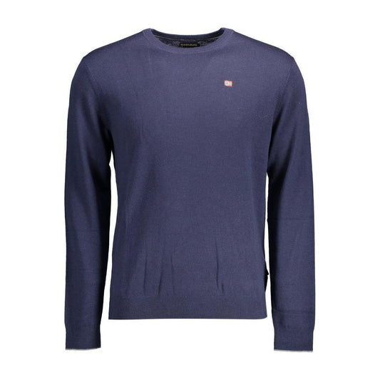 Napapijri Blue Wool Men Sweater NA-14621-S