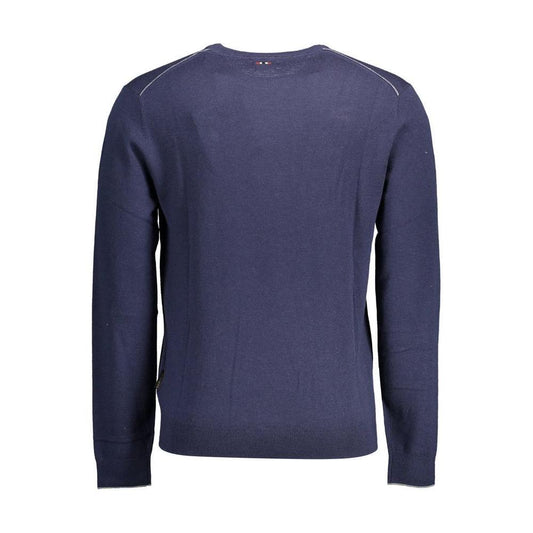 Napapijri Blue Wool Men Sweater NA-14621-S