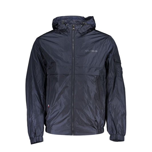 Tommy Hilfiger Chic Blue Hooded Sports Jacket with Contrast Details TO-27653-XS