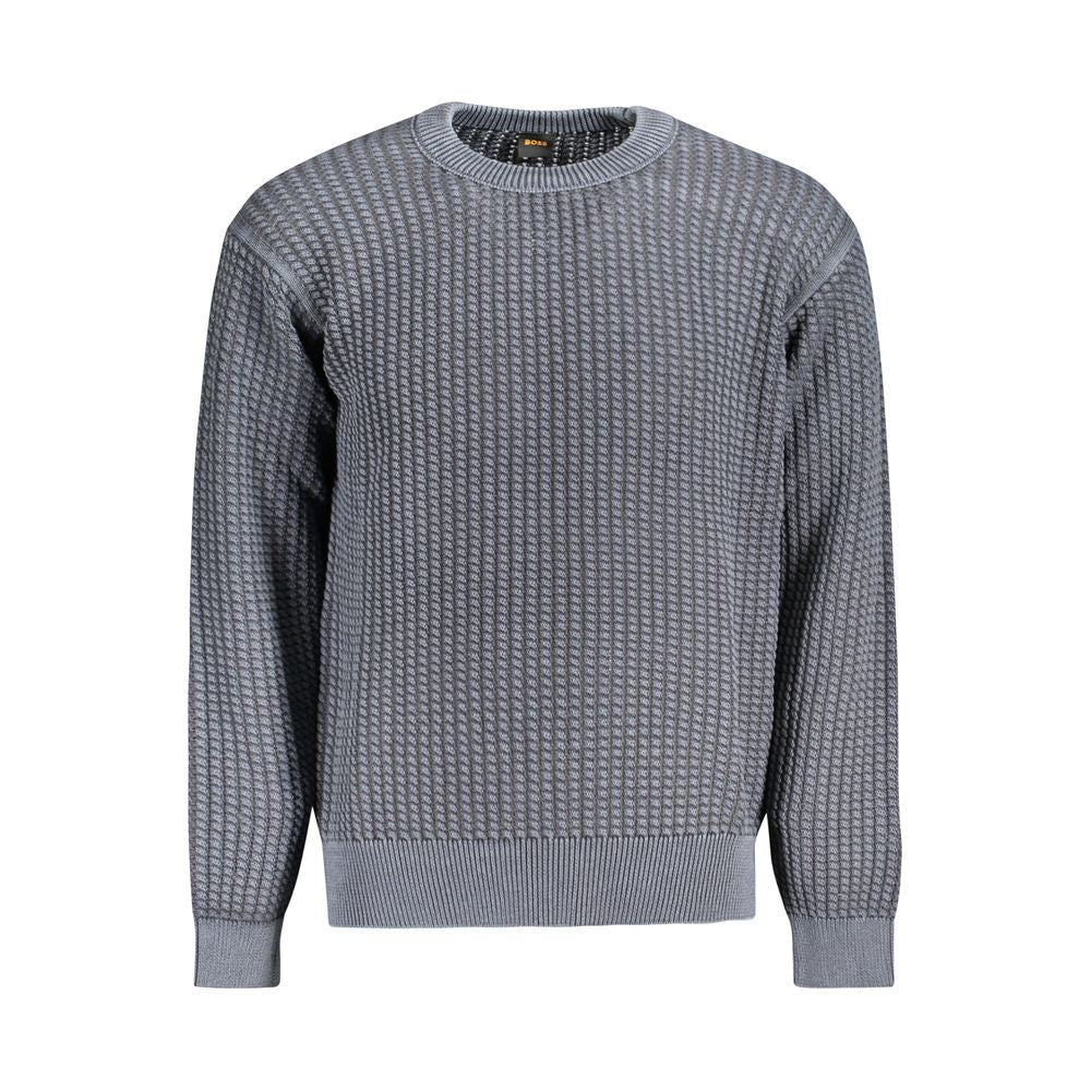 Hugo Boss Blue Cotton Men Sweater BO-33936-S