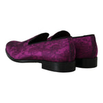 Dolce & Gabbana Purple Jacquard Loafers Dress Formal Shoes MV2186-39