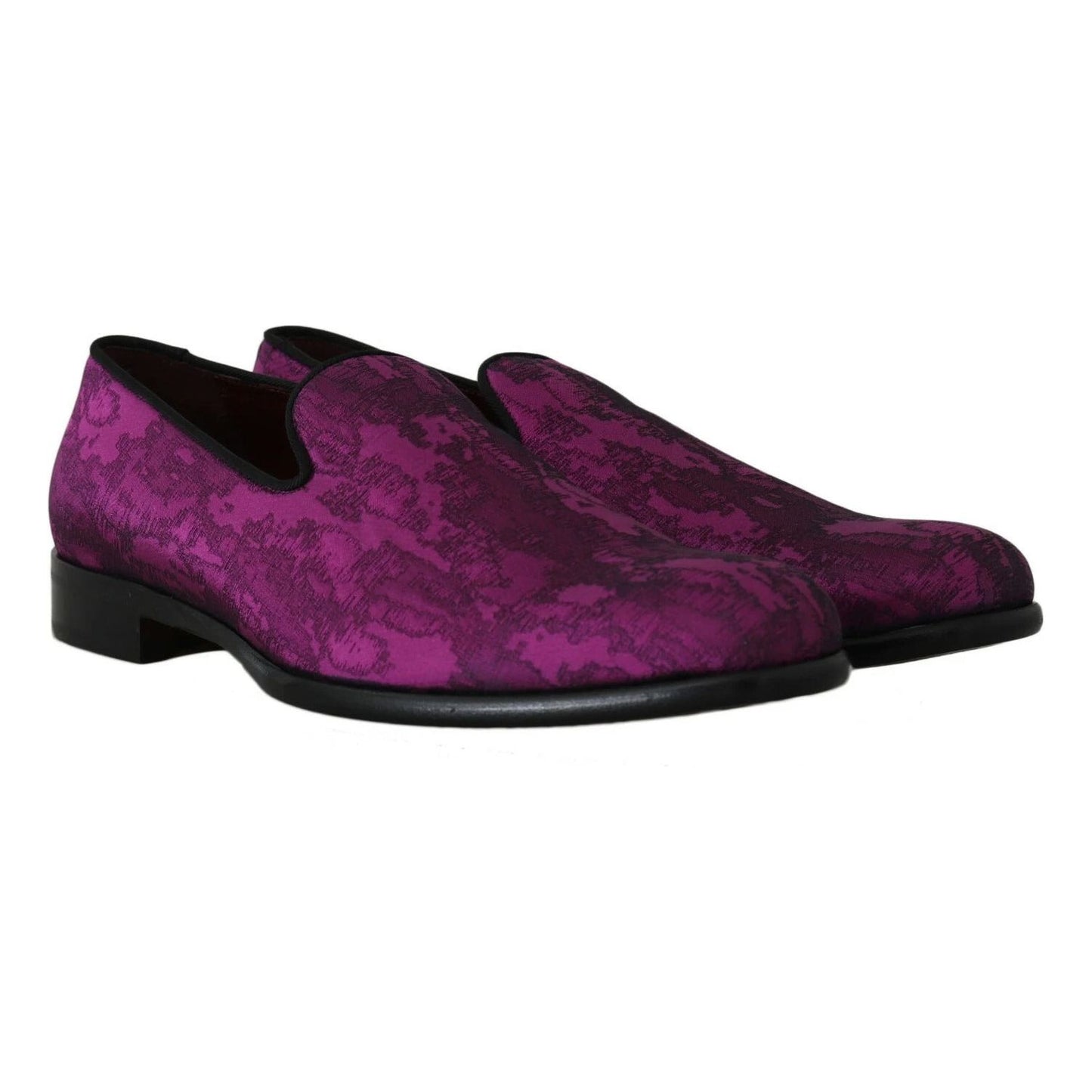 Dolce & Gabbana Purple Jacquard Loafers Dress Formal Shoes MV2186-39