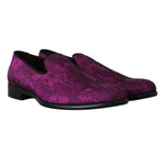 Dolce & Gabbana Purple Jacquard Loafers Dress Formal Shoes MV2186-39