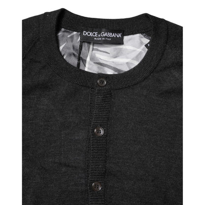 Dolce & Gabbana Black Printed Knitted Men Pullover Sweater