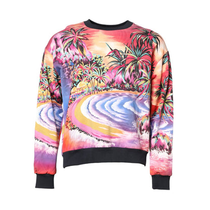 Dolce & Gabbana Multicolor Print Crew Neck Pullover Sweater