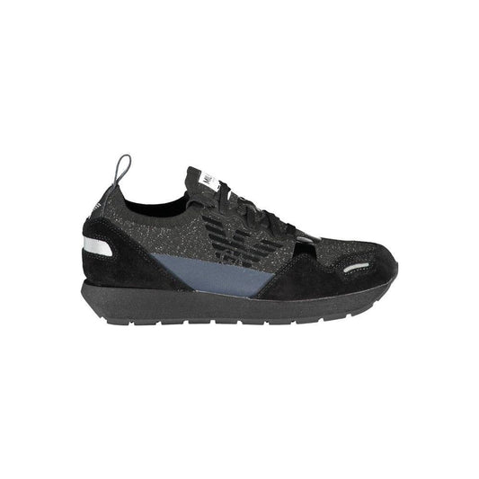 Emporio Armani Black Leather Women Sneaker EM-1663-EU35/US5