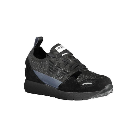 Emporio Armani Black Leather Women Sneaker EM-1663-EU35/US5