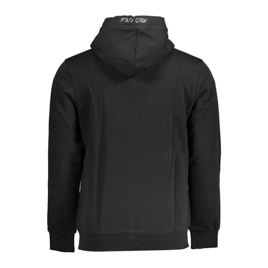 La Martina Black Cotton Men Sweater LA-17033-S