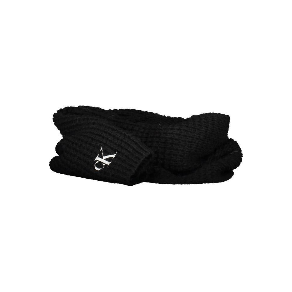 Calvin Klein Black Alpaca Women Scarf Set CA-19056