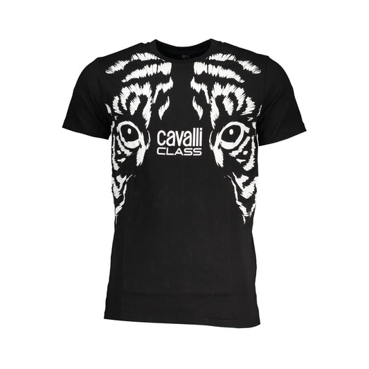 Cavalli Class Black Cotton T-Shirt CA-28628-L
