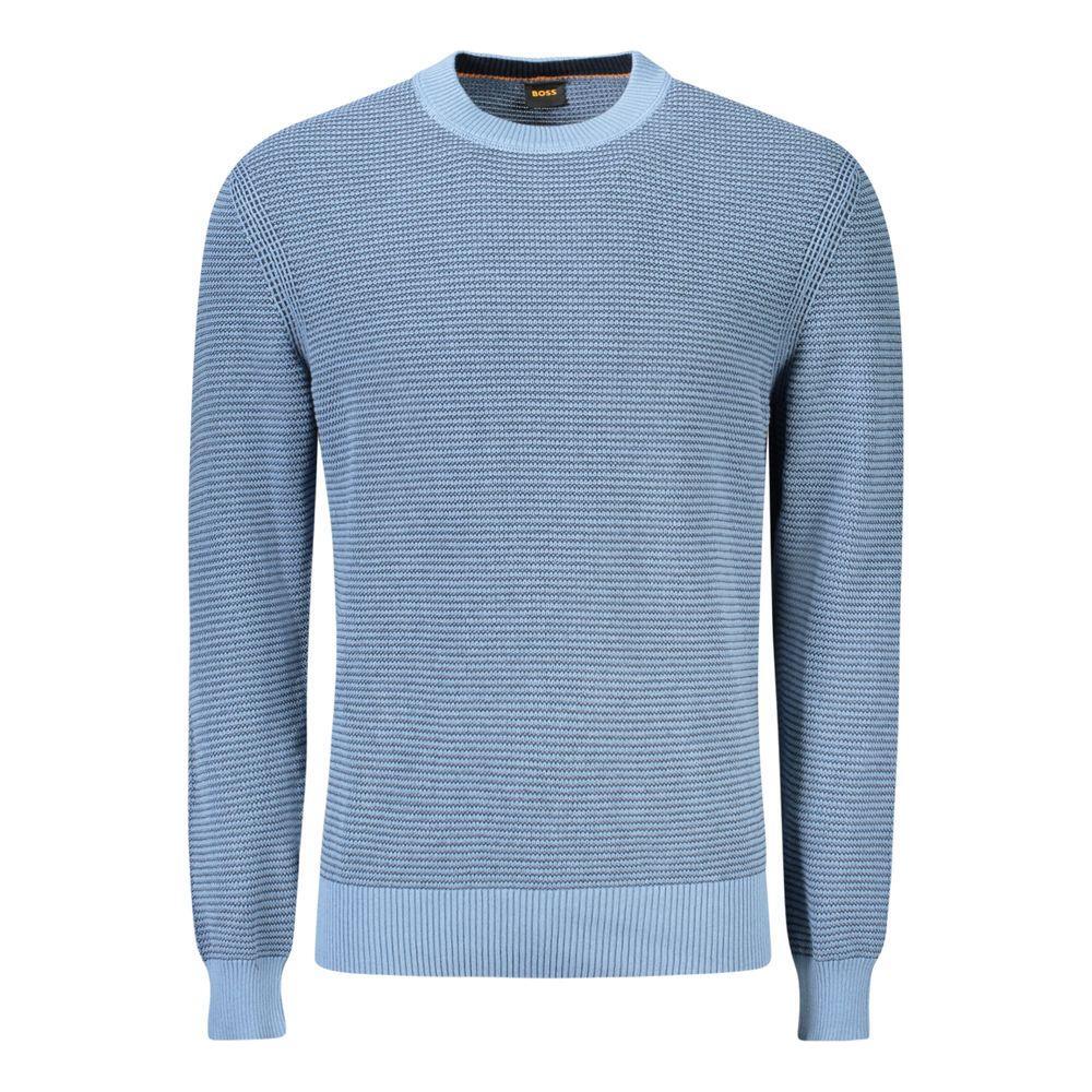 Hugo Boss Blue Cotton Men Sweater BO-34616-S