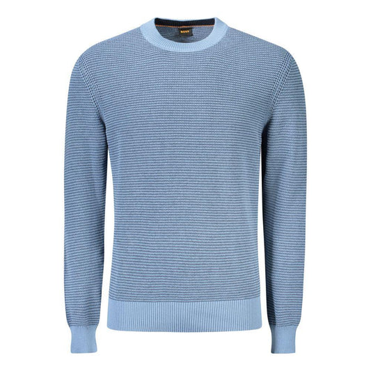 Hugo Boss Blue Cotton Men Sweater BO-34616-S