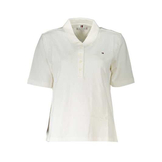 Tommy Hilfiger White Cotton Polo Shirt