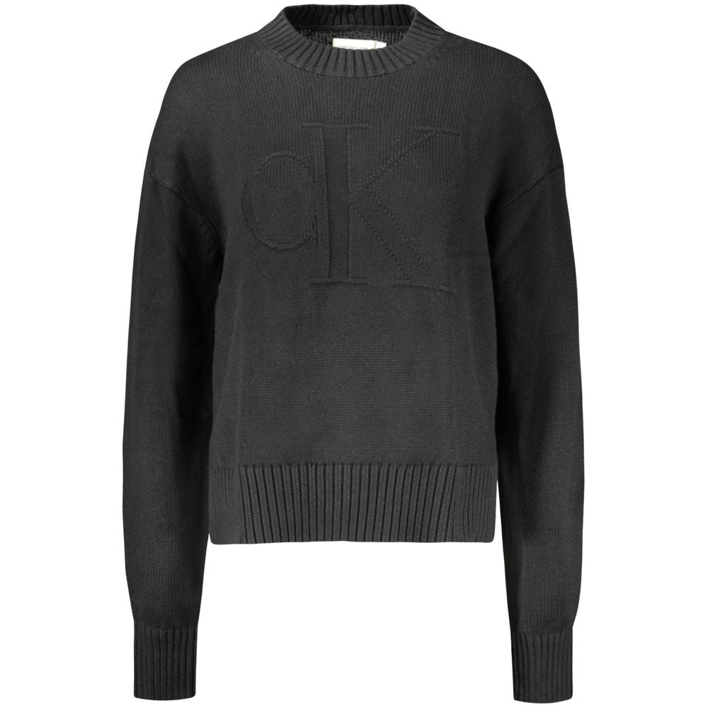 Calvin Klein Black Cotton Women Sweater CA-32965-XS