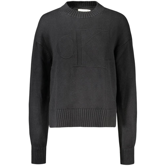 Calvin Klein Black Cotton Women Sweater CA-32965-XS