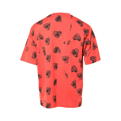 Dolce & Gabbana Red Cotton Short Sleeve DG Heart Logo T-shirt