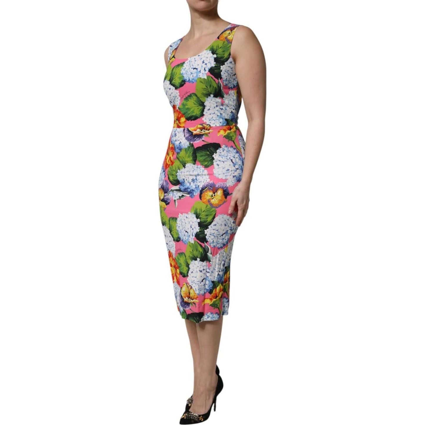 Dolce & Gabbana Multicolor Floral Sleeveless Sheath Dress DR81657-36