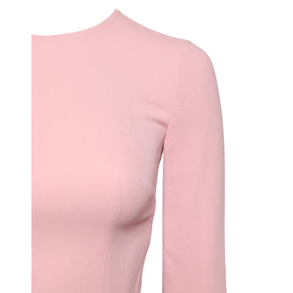 Dolce & Gabbana Pink Viscose 3/4 Sleeves Sheath Midi Dress