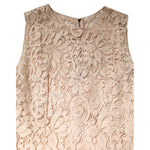 Dolce & Gabbana Beige Floral Lace Sleeveless Sheath Dress