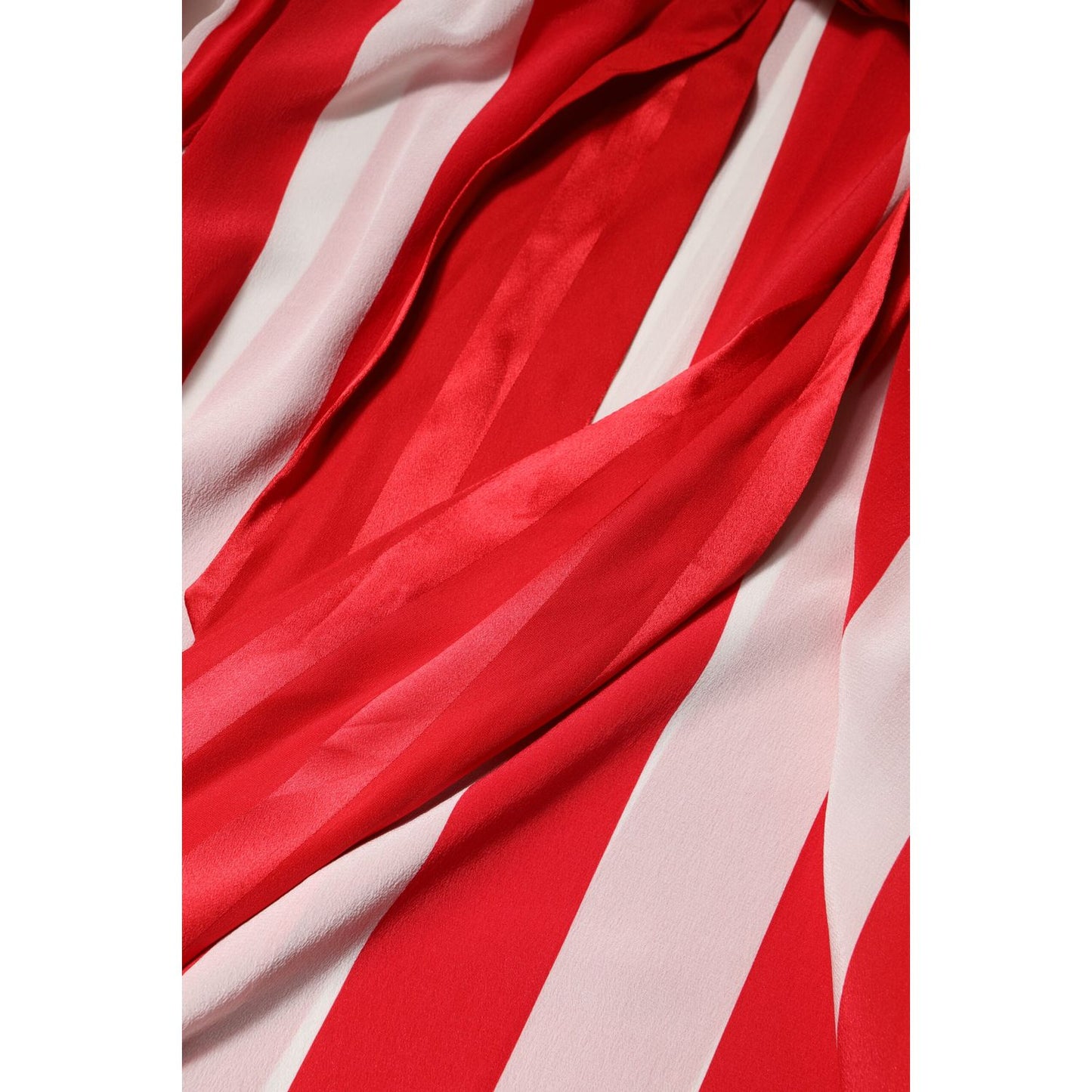 Dolce & Gabbana Red White Stripes Ascot Collar Blouse Top