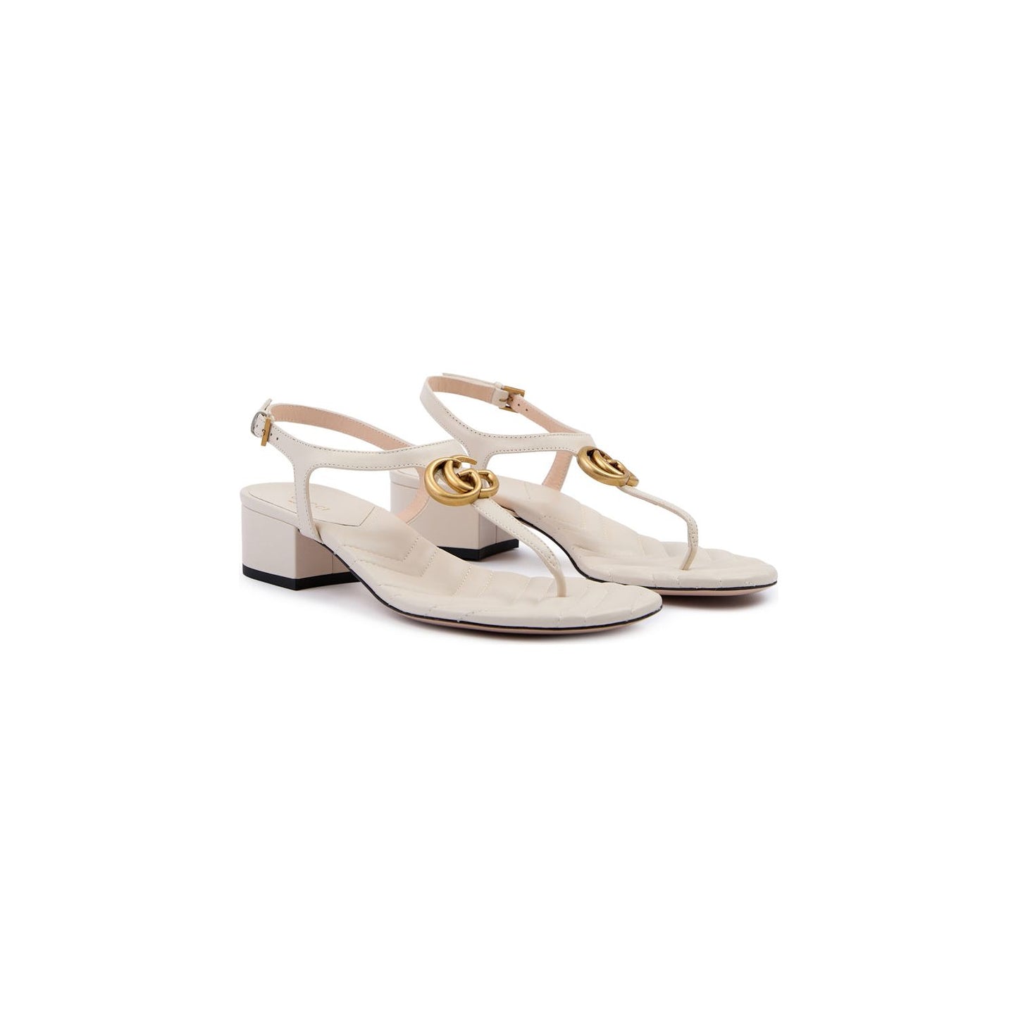 Gucci Mystic White Nappa Charlotte Leather Sandals 674840BKO009022