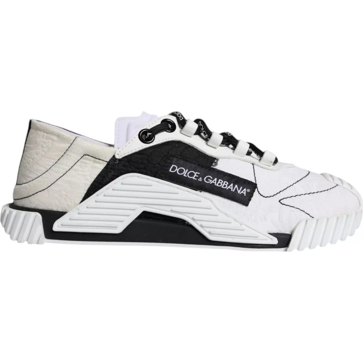 Dolce & Gabbana White Black Low Top NS1 Sneakers Shoes LA11821#1-37.5